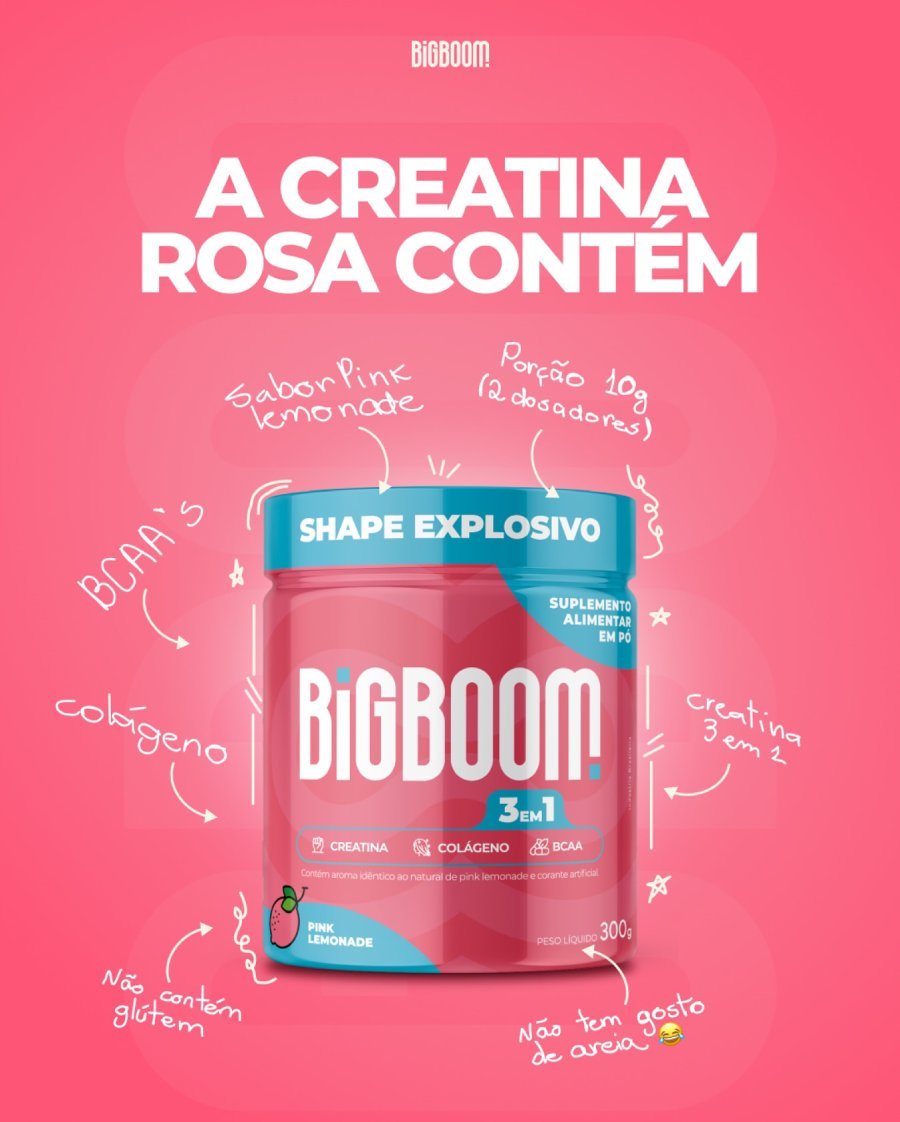 ''Big-boom creatiana sem glutem rosa''